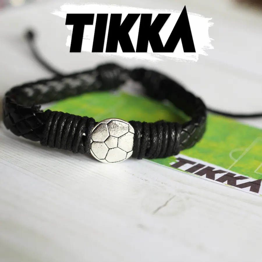 Pulseras cuero grueso de futbol soccer - Somos un equipo!