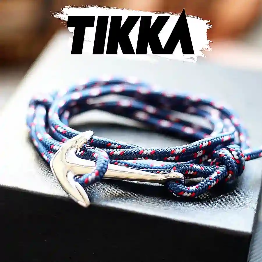 Incluye 1 pieza] - Pulsera paracord con ancla plata : Tikka Shop