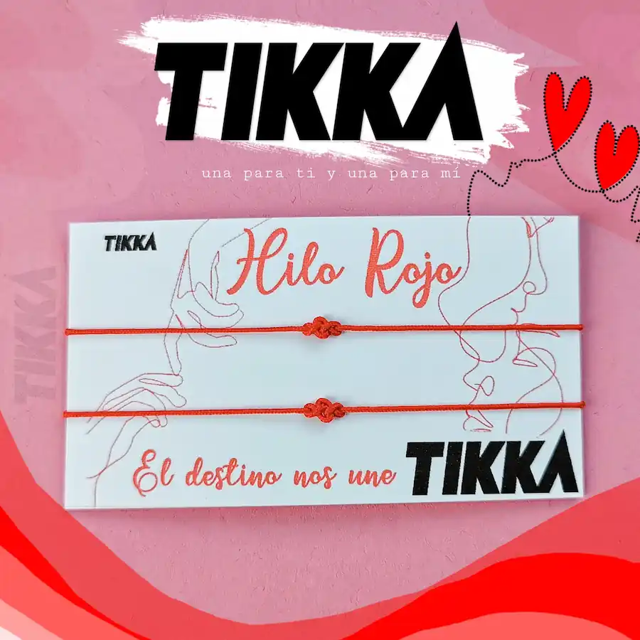 Incluye 2 piezas] - Pulseras Hilo rojo del destino con nudo : Tikka Shop